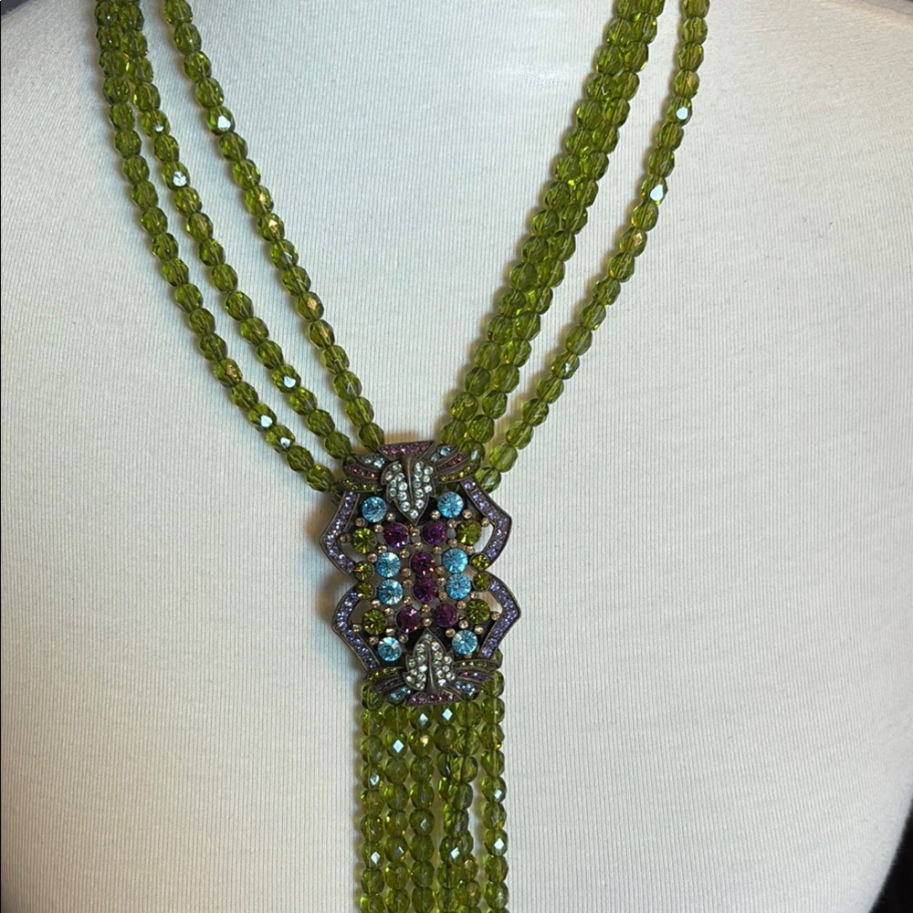Elegant Green Beaded Necklace Heidi Daus